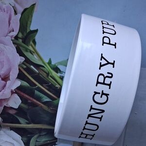 Hungry Pup Porcelain Dog Dish